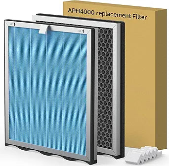 2 Packs APH4000 Replacement Filter Compatible with KNKA APH4000 Air Purifi-er with 6 Aroma Pads, Pet Care Filter Γ Purple
