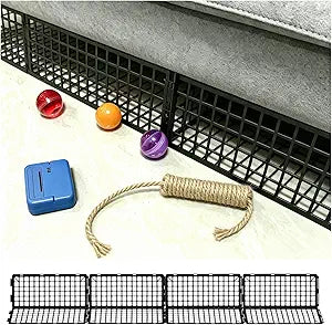 18 Pack Under Bed Blockers for Pets Easy to Install Black Plastic Under Couch Blocker (6.5" H x 14.5" L) Prevents Dogs, Cats, Toys from Getting Under Sofa or Furniture