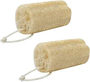 Natural Loofah Sponge (2 Pcs), 6��� Organic Loofah Eco Friendly 100% All Natural Biodegradable luffa Cleaning Exfoliating Body Scrubber Egyptian Loofa for Deep Clean Real loofah Bath Shower Men Women