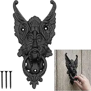 Black Oberon Door Knocker for Front Door 8.2 X 3.9 Inch.Handmade Delightful, Sturdy & Durable at The Fictional World
