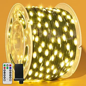 BrightChristmas Christmas Lights 1200 LED 394 FT, Waterproof Outdoor String Lights with Remote and Timer, Christmas Tree Lights with 8 Modes Dimmable, Fairy Lights for Holiday Decor (Warm White)