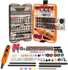 448PCS Rotary Tool Accessories Kit, 1/8" Universal Rotary Tool Bits, Includes 4V Cordless Rotary Tool (5 Speeds, 2000mAh) Ideal for Sanding, Polishing, Engraving, Grinding