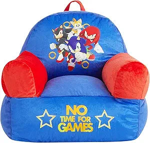 Sonic the Hedgehog Kids Sofa Bean Bag Armchair, Soft Plush Lounge Chair for Bedroom or Playroom