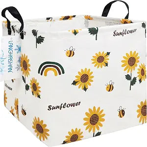 Square Storage Baskets Children Shelves Gift Toy Organizer Room Sunflower