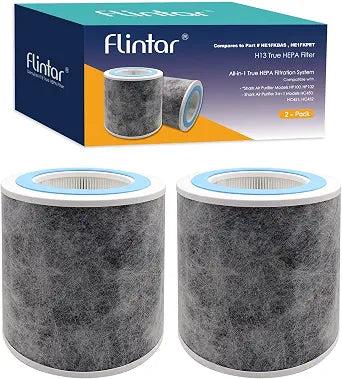 HP102 Replacement Filter, Made in TAIWAN, Compatible with Shark Air Purifier HP100, HP102, HC450, HC451, HC452, HC455, Compares to Part # HE1FKBAS and HE1FKPET (2-Pack)