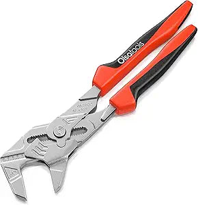 Olsa Tools 10-Inch Pliers Wrench - Wide & Thin Smooth Jaws - Up to 2" Capacity - 1000lb+ Gripping Force - Heavy Duty Steel - Professional Grade - Part: 1423