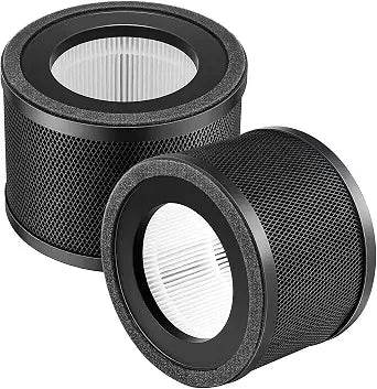 2 Pack TT-AP001 Replacement Filter, Compatible with TaoTronics TT-AP001 and VAVA VA-EE014, 3-in-1 HEPA and Activated Carbon Filter