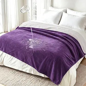 Luciphia Waterproof Pet Blanket, Washable Reversible Sherpa Fleece Throw | Liquid-proof furniture protector for bed and couch, soft reversible sherpa fleece for dogs, cats purple, XL