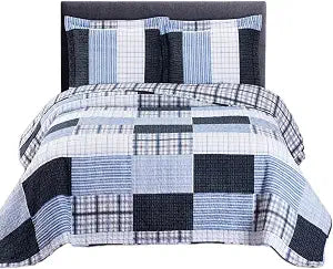 Royal Hotel Zoe Oversized Coverlet Set Queen Size ��� Luxury Queen Quilt Bedspread, All Season Soft Filled Quilts, Breathable Bed Spread Lightweight Comforter, 3 Piece Bedding Set