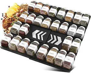 ALCOVA Spice Drawer Organizer Expandable 9-18" for Kitchen Drawer, Black