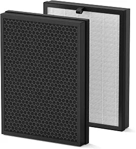 2 Pack BKJ-33 Replacement Filter Compatible with COLZER BKJ-33 Air Purifier, High Efficiency 3-in-1 H13 True HEPA Filtration