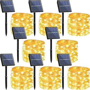 Beieverluck 8 Pack Solar Fairy Lights Outdoor Waterproof 264FT 800 LED Solar String Lights Outside with 8 Modes for Tree Garden Wedding Party Decor, Warm White