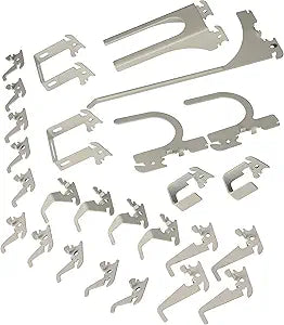 Wall Control KT-200-DLX W Slotted Storage Panel Deluxe Hook Assortment Pegboard and Slotted Tool Board - White