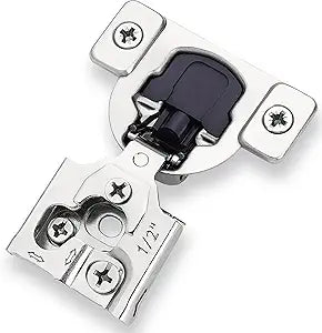 Decobasics 50 Pack Soft Close Cabinet Hinges 1/2" Overlay for Kitchen Cabinet Doors, Slow Self-Closing Concealed Hidden Hinges for Face Frame Stainless Steel, 3-Way Adjustable & Quiet Close Damper