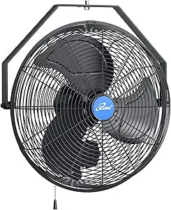 iLiving Wall Mounted Variable 14 Inches Speed Indoor/Outdoor Weatherproof Fan, Industrial grade for Patio, Greenhouse, Garage, Workshop, and Loading Dock, 2473 CFM, Black