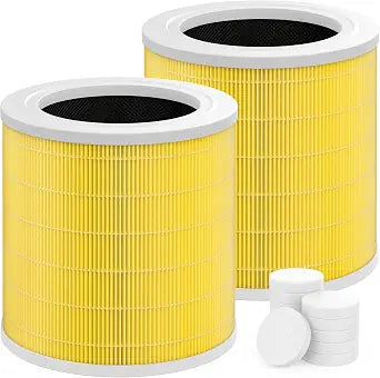 2 Packs A2001 Replacement Pet Filter Compatible with A2001 Air Purifi-er, 3-in-1 High Efficiency Filtration, Part # AF-2001, Yellow