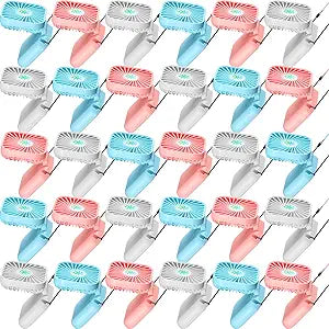 Hortsun 30 Pcs Necklace Fans Mini Handheld Portable Neck Hanging Hand Held Fan for Cooling Personal Small Hands Free 3 Speed USB Rechargeable Battery(Blue, White, Pink)