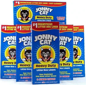 JONNY CAT Cat Litter Box Liners 5 / Box (Pack of 6)