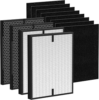 12 Pack 3000 Air Replacement Filter, Compatible with Air Doctor 3000, 3000M, 3000Pro Air Puri-fier, 2 High-Performance Filters + 2 Activated Carbon Filters + 8 Pre-Filter