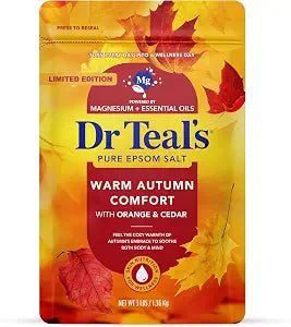 Dr Teal's Epsom Salt Magnesium Soak, Warm Autumn Comfort, 3 lbs