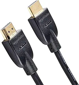 Amazon Basics HDMI Cable, 3ft, 4K@60Hz, High-Speed HDMI 2.0 Cord, 18Gbps, 2160p, 48 bit, Compatible with TV/PS5/Xbox/Roku, Black