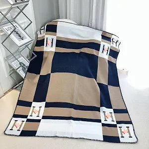 Fcteap h Blanket Soft Fleece Sofa Throw Blanket for Women Couch Bed Plush Wool Stitch Flannel Cozy Large Comfy Quilt Aesthetic New Home Living Dorm Bedroom Decor Travel Essentials Gifts (Navy)