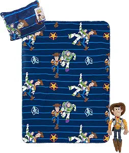 Disney Pixar Toy Story Kids Travel Blanket and Pillow Set, 3 Piece 40x50