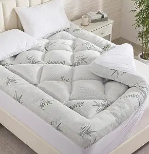 Ubauba Queen Size 3 inch Memory Foam Mattress Topper-Viscose Made from Bamboo Cooling Air Layer for Hot Sleepers,Thick Pillow Top Mattress Pad for Back Pain Relief 8-21 Inch Deep Pocket