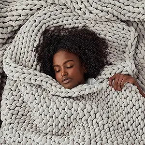 Bearaby Weighted Blanket 10 lbs (40"x64") Moonstone Grey Recycled Polyester Eco-Friendly, Heavy Throw for Adults Soft, Breathable, Sustainable Comfort