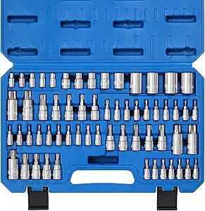 CASOMAN Master Torx Bit Socket and External Torx Socket Set, 60-Piece Set, S2 and Cr-V SteelE4-E24, T6-T70,TT6-TT70,TP8-TP60