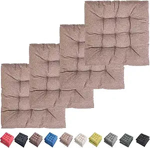 Outdoor Indoor Chair Cushions 20"x20" - Patio Furniture Cushion Set of 4 Comfortable Non-Slip Seat Pads Cover for Wicker Adirondack Deck Rocking Metal Chairs Universal Fit (4, Brown)