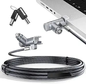 AboveTEK Laptop Locking Cable for MacBook Pro 14/16 (20212024), Anti-Theft Keyed Laptop Security Lock, 6.56ft Cut-Resistant Steel Computer Lock Cable, Rotatable & Portable Design