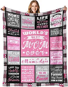 Mom Birthday Gifts from Daughter, Best Mom Ever Blanket 60"x80" | Soft Cozy Keepsake for Christmas, Valentine's Day, Mother's Day and More