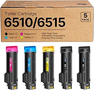 Phaser 6510 Toner Workcentre 6515 Toner (5 Pack) - Replacement for Xerox 6515 Phaser 6510 Compatible with Xerox Phaser 6510dni 6510n Workcenter 6515dni 6515dn Printer Ink