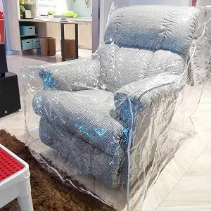wokire Heavy Duty Plastic Recliner Cover Pets | Cat Dog Scratching Protector Clear Vinyl Waterproof Sofa/Couch Covers,Furniture Living Room Chairs for Storage and Moving 36" W - Armchair2 Pack