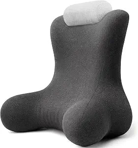 Reading Pillow for Floor & Bed Use - 22" Ergonomic Backrest with Built-in Neck Support and Contoured Arms, Memory Foam Sitting Pillow for Gaming, Reading, Nursing, Watching TV Pack