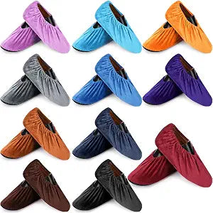 JaGely 11 Pair Reusable Cloth Shoe Covers for Indoors, Multicolor
