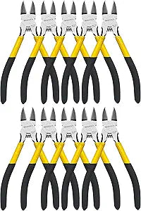 Wire Cutters 10 Pack, 6.5 inch, BOOSDEN Flush Cutters, Spring Loaded Cutting Pliers, Side Cutters, Dykes Cutter, Wire Clippers, Plastic Cutter, Wire Cutters for Jewelry, Floral, Electrical