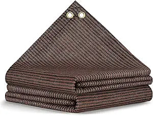 6x20 FT Shade Cloth, 90% UV Protection, 200GSM Sun Shade Fabric for Patio Deck Heat Protection - Breathable Shade Screen for Pergola, Outdoor Garden, Backyard, Mocha