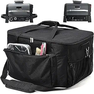 Carry Bag for Ninja Woodfire Outdoor Grill, Accessories for Ninja Wood Fire Smoker Grill OG300/700 Series, Padded Carrying Case with Muti-Pockets and Shoulder Straps, Water-Resistant (Bag Only)