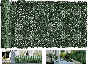 Faux Ivy Privacy Fence Screen Outdoor Expandable Artificial Greenery Roll Fake Hedge Wall Patio Green Plastic Leaf Plant Vine Grass Panels Gate Covering Garden Yard Balcony (158.0 X 60.0 in)