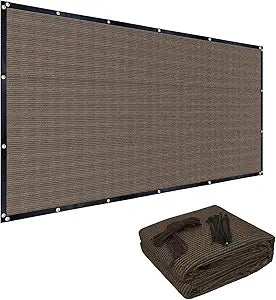 FAIR WIND 90% Sun Shade Cloth with Improved Grommets 6' x 10' Outdoor Sun Screen Fabric Cover for Patio Garden Pergola Canopy - Mocha