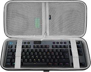 GEEKRIA TKL Keyboard Case, Hard Shell Travel Carrying Bag for 80% / 87 Keys Mechanical Gaming Keyboard, Compatible with Logitech G915 TKL, G PRO Keyboard/G PRO X (Extra Space)