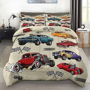 Pamnest Cars Twin Comforter Set, 2 Pieces Boys Truck Bedding, All Season