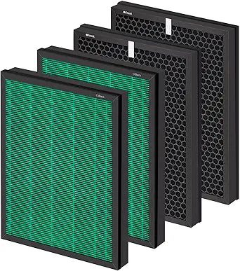 4 Pack 400/ 400S Replacement Filter Set for Coway Airmega 400 Air Purifier, Max2 400 400S 400(G) 400S(G), Max2 Green True and Active Carbon Filters, AP-2015-FP, 2 Set, Part# 3111735