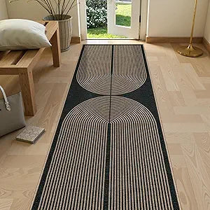 Lahome Enfys Modern Rainbow Kitchen Runner Rug, 2x8 Easy Jute Rug Runners for Hallways Entry Farmhouse Indoor Outdoor Carpet, Contemporary Washable Non Slip Runner for Laundry Room Porch