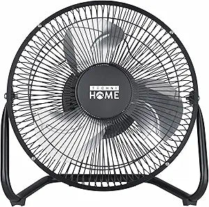 9Γ High Velocity Portable Electric Fan, 2-Speed Floor or Table Fan with Adjustable Tilt and Steel Frame, Compact Cooling for Home, Office, or Workshop