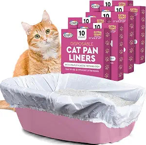 Cat Litter Box Liners Alfapet heavy duty Extra Giant 60 Count - Tear-Resistant Cat Litter Bags - Waterproof Litter Liners - Fits Litter box Pan Sizes XL, Giant, X-Giant, 37" x 18", 20 lb Capacity