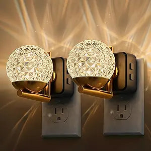 L LOHAS LED Night Lights Plug Into Wall 2 Pack,Dusk to Dawn Sensor,10-Color RGB Dimmable Night Light, 180Rotating Plug in Night Light for Bathroom, Hallway, Bedroom, Stairway