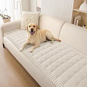 Smiry Couch Cover for Dogs, Non Slip Washable Sofa Protector for Pets, Soft Furniture Cover for Pet, Stylish Sofa Covers, Cozy Protect Against Fur, Dirt & Everyday Messes (White, 27.6" x 70.9")